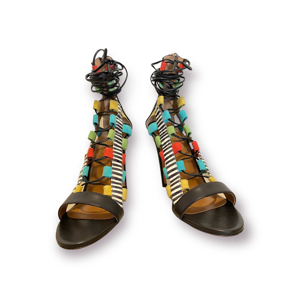 Aquazzura Black Leather Printed Pumps - Picture 6 of 11